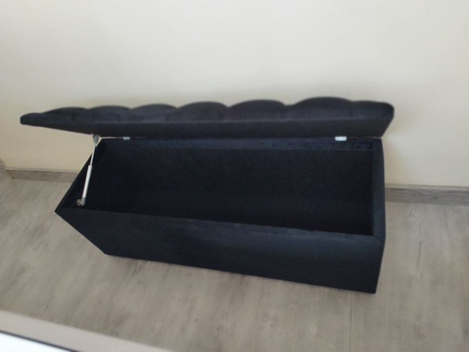 Bancheta,băncuță catifea ,lada pentru pat cu spatiu depozitare ,negru