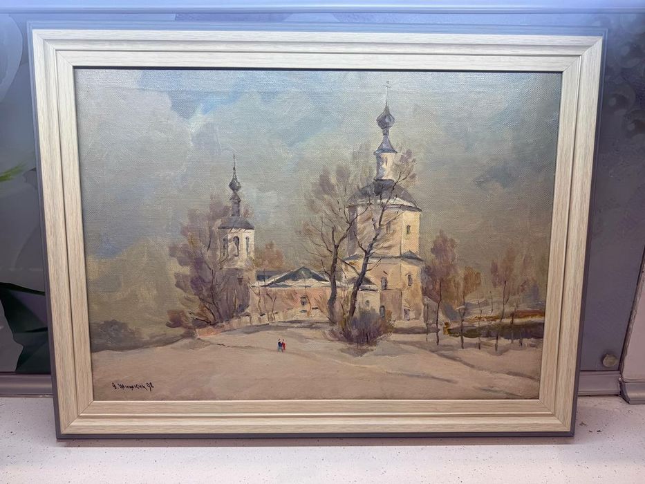 Kartinka картины  В.Шишкии Церковь на Самотеке Х.М 50х70  1992
