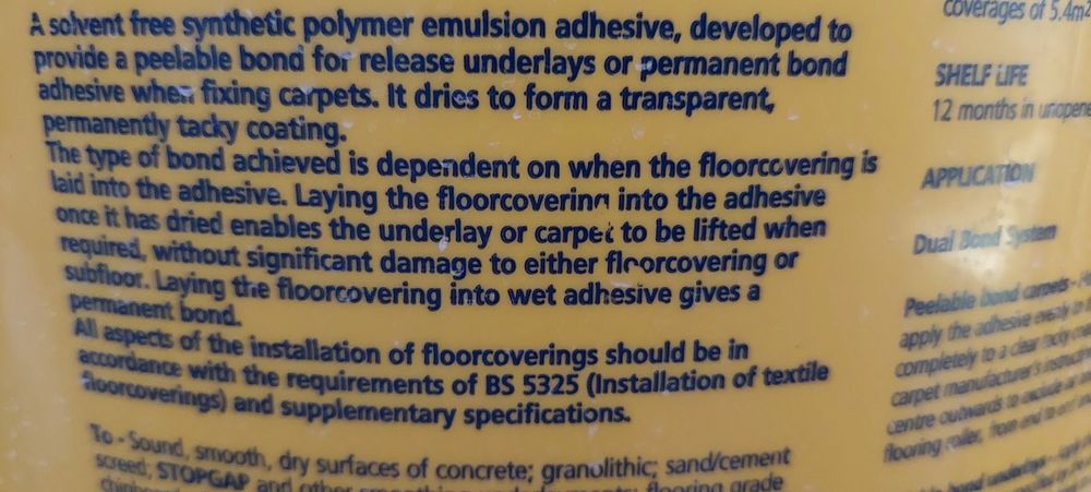 Adeziv profesional Styccobond F40 mocheta si Forbo 546 Eurofix Tack