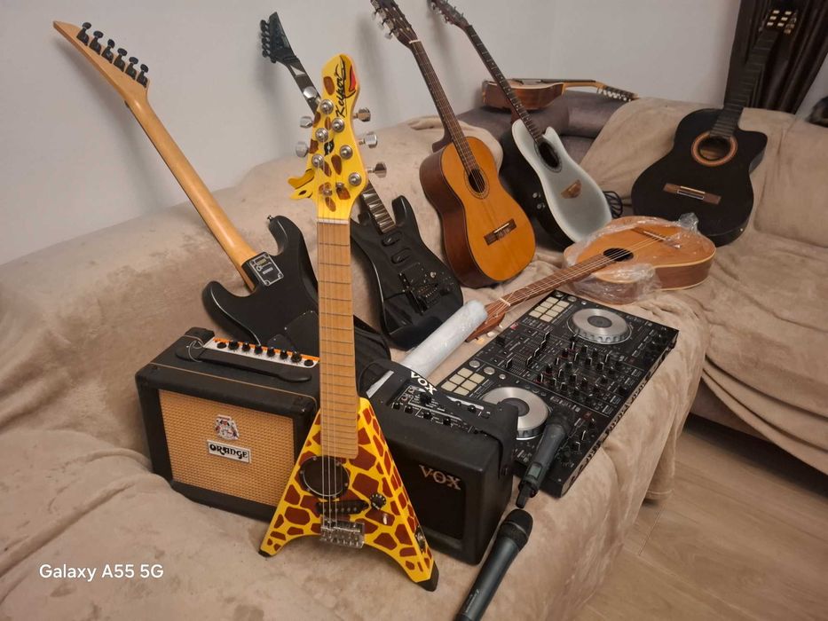 chitara electrica pentru copii cu boxa incorporata amplificator