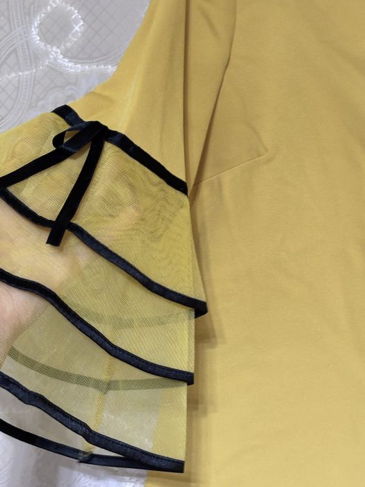 Платье турецкое до колени желтое