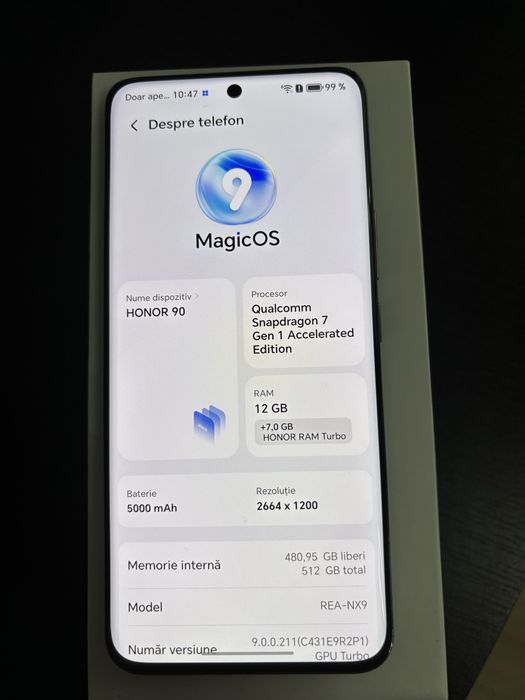 Honor 90, 12GB/512GB Diamond Silver folosit