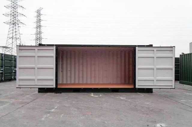 Container verde de 6 metri (20 de picioare) cu deschidere laterală