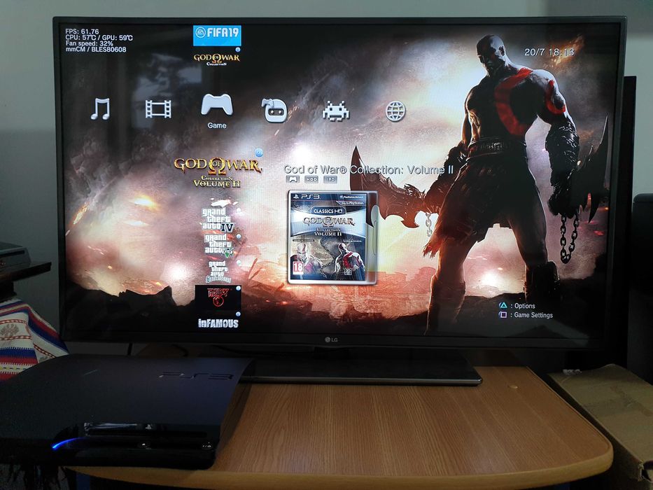 PS3 modat CFW 500 GB + 60 jocuri (GTA V, Red Dead, God of War, NFS)