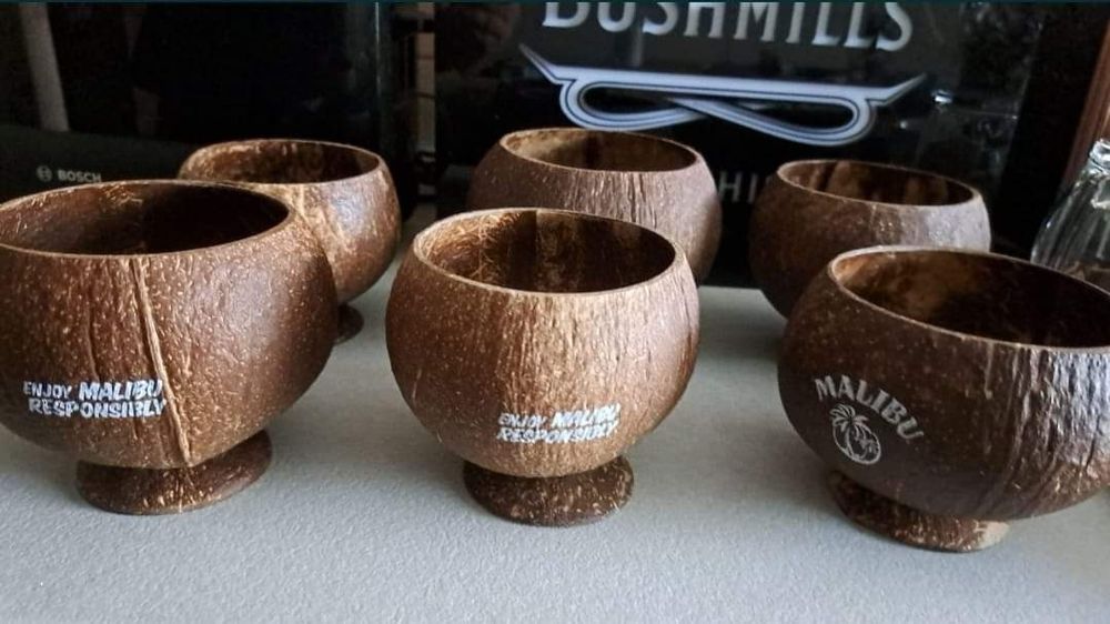 Pahare set 6 bucati Malibu din cocos