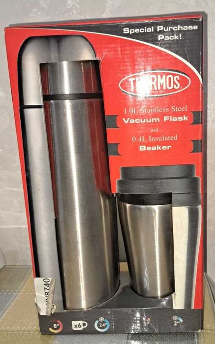 Термос, нержавеющая сталь, 1л. набор + кружка 2в1