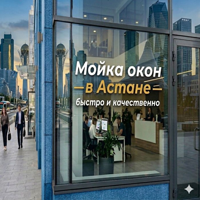 Мойка окон и витражей в Астане