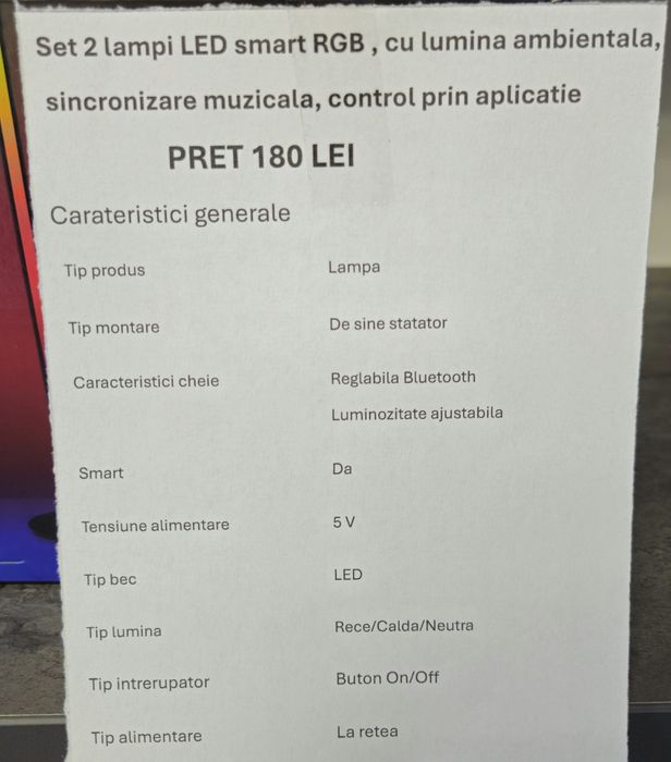 Amanet F28: Lampa Led Smart RGB  (N)