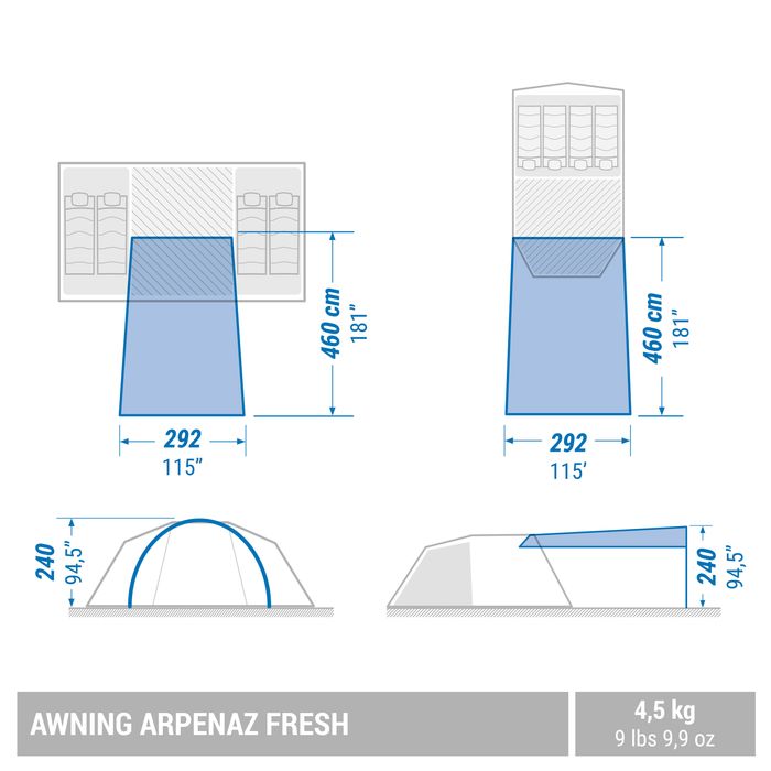 Streașină Arpenaz Fresh Camping 6 - produs resigilat Decathlon