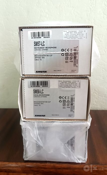Shure Original Микрофоны новые Мексиканские Sm57 LC, Sm58 LC