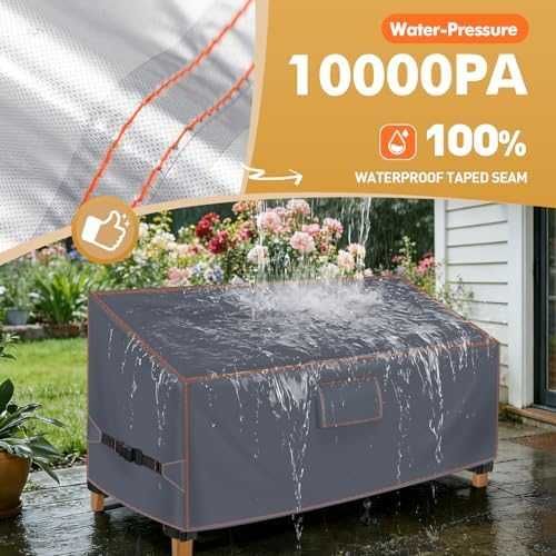 Ново сиво покривало Водоустойчив калъф за градинска пейка 183x75x66/91 см