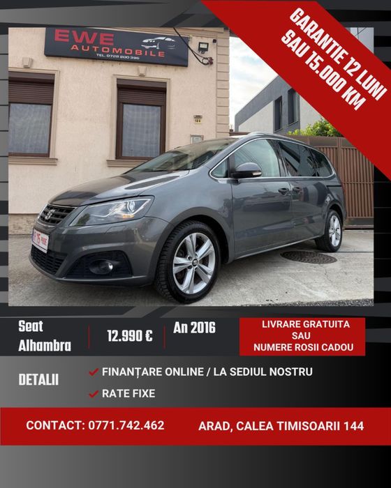 Seat Alhambra Dsg 7 Locuri euro6 Rate Fixe Garantie 12 luni Livrare Gratuita