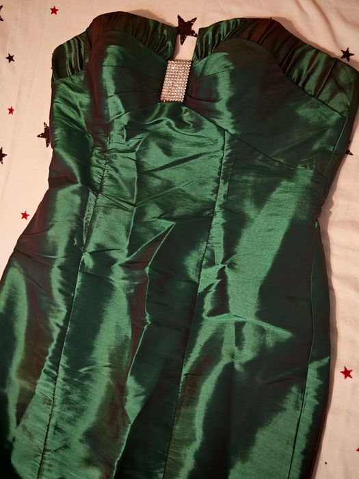 Rochie eleganta, verde smarald, tip sirena