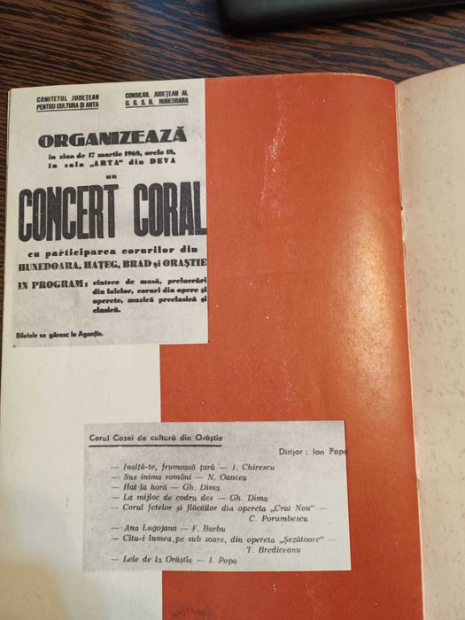 ”Centenarul CORULUI DIN ORĂȘTIE 1868-1968”