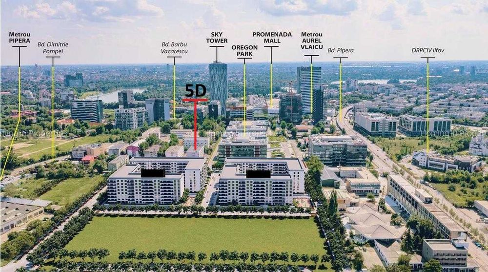 Apartament 2 camere, Aviatiei Pipera Promenada, decomandat, centrala, loc parcare, direct proprietar