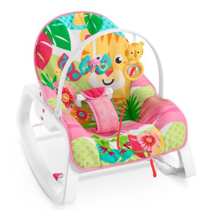 FISHER PRICE Babygear Шезлонг люлка ТИГЪР + подарък батерия