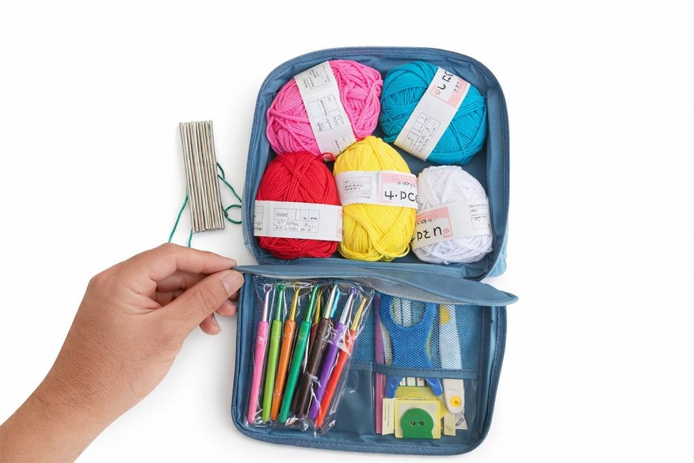 Комплект аксесоари за плетене, 58 части, алуминиеви куки – Пълен сет за начинаещи и напреднали