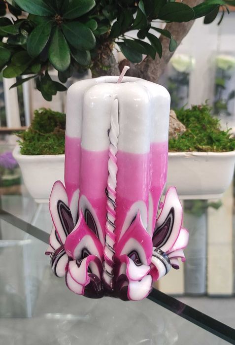 Декоративни ръчно изработени карвинг свещи-декорация, подарък, уникат