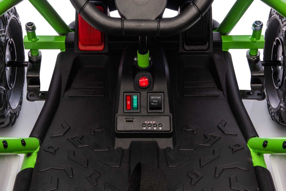 Go-Kart electric cu functie DRIFT 2x 150W 24V 10Ah scaun tapitat Green