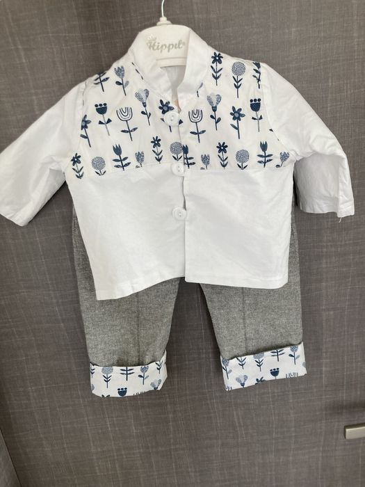 Costum botez/eveniment/zi nastere baiat 6-9 luni 68-74