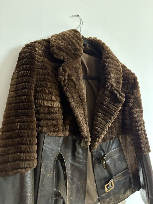 Geaca de piele si blana naturala