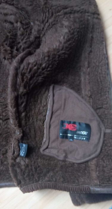 Geacă bărbat 2XL, aspect piele întoarsă, maro roșcat