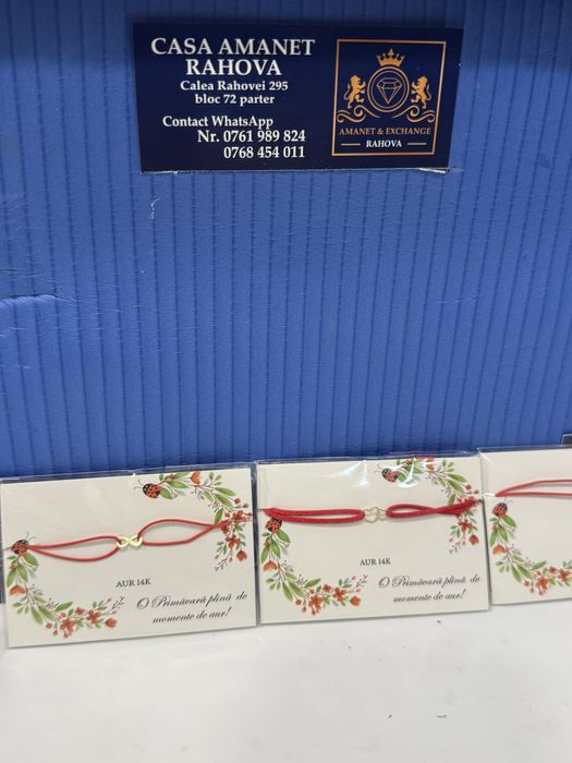 Martisoare din AUR 14 ka cu Snur ReglabilAmanetRahova295