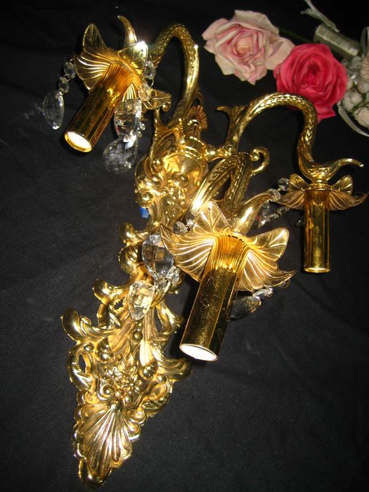 Бра Бронзовое светильник позолоченный