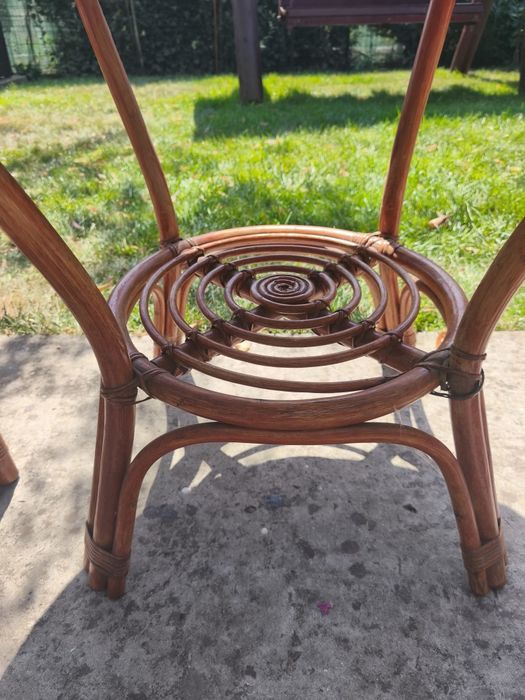 Set de masă și 2 scaune din ratan