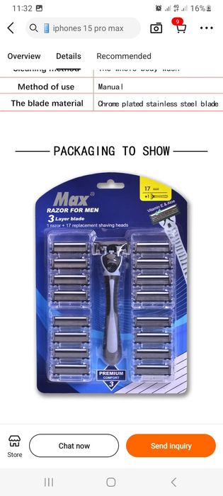 Ustara (бритва) 17 ta nasadka bitta ustara