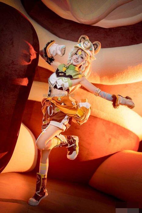 Аниме висококачествена перука Genshin Impact Kachina Cosplay