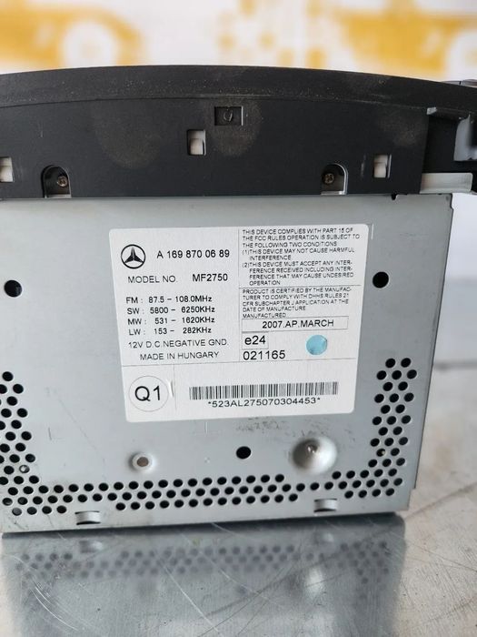 Radio Cd Cd Player Mercedes A Class W169 B Class W245 Cod A
