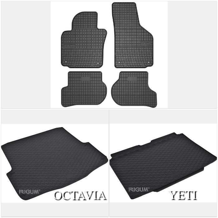 Гумени стелки и багажник SKODA OCTAVIA II и YETI 2004 - 2017г. гр ...