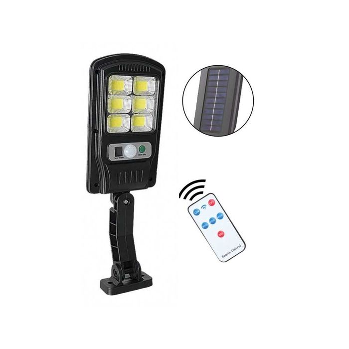 Соларна LED лампа 20W с 48 LED диода, PIR сензор за движение, IP65, Соларно захранване