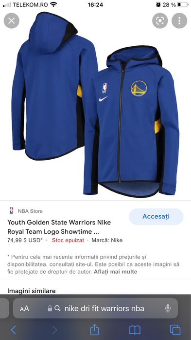 Hoodie Nike Dri Fit Golden State Wariors