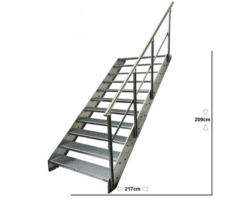 Метално стълбище 11 стъпала | Външни стълби | Поцинковано