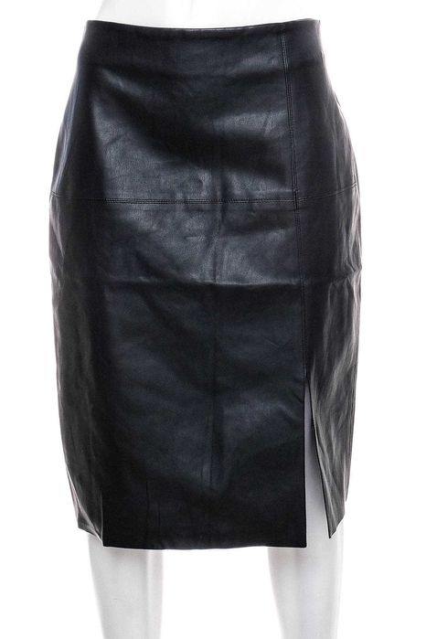 Дълга права черна кожена пола тип "молив" "Pimkie" / "Пимки", размер M