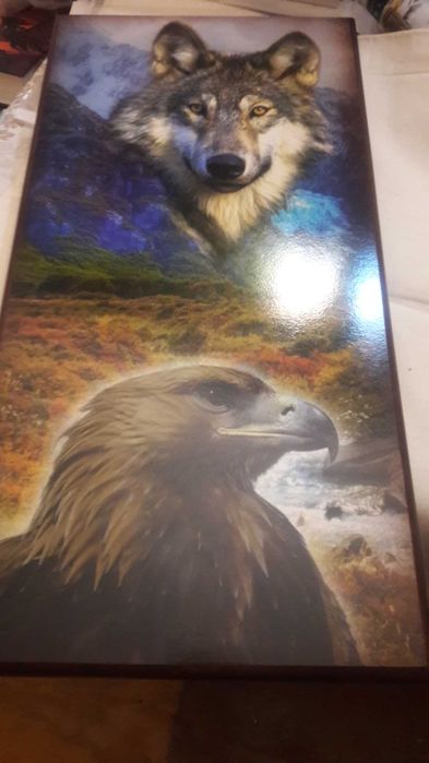 Нарды  Волк и Орел. Большие 60 см на 60 см