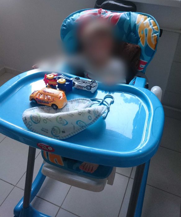 Scaun de masa copii Primii pasi albastru