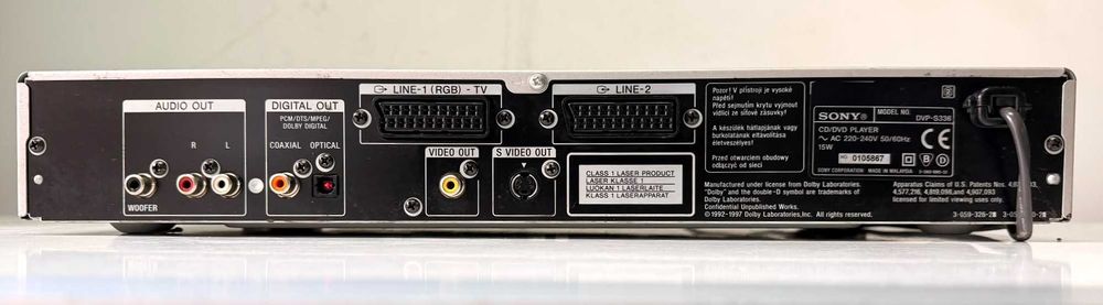 Sony DVP-S336 – CD / DVD – Precision Drive Player pt receiver