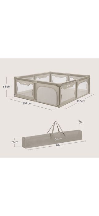 Vand tarc de joaca Lionelo 180x 200 cm + saltea joaca cu 2 fete