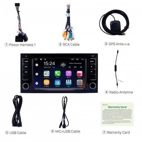 7-инчова мултимедия за VW Touareg T5 Multivan – Android 14, Carplay