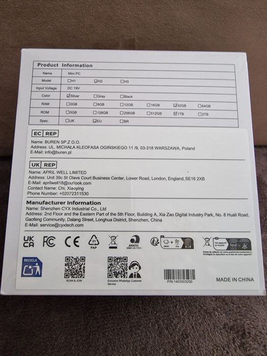 Vând mini pc NiPoGi Hyper H2/ i9 32gb/1Tb