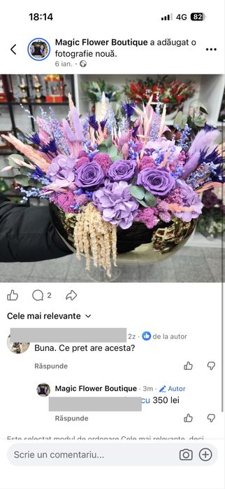 Aranjament flori criogenate (doar craiova)