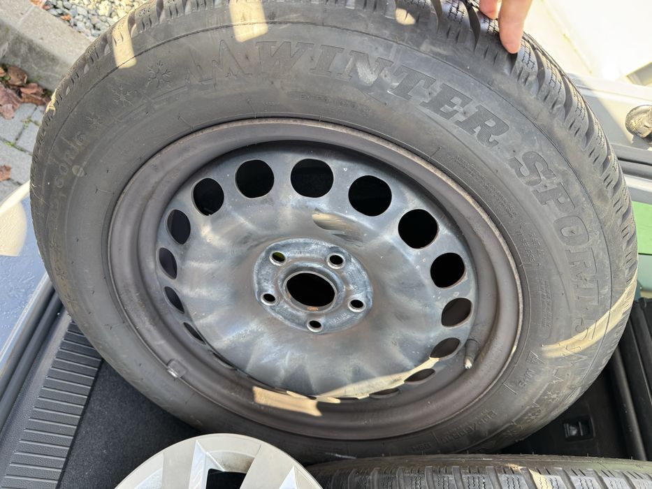 Roti otel si capace originale VW 16 inch 5x112