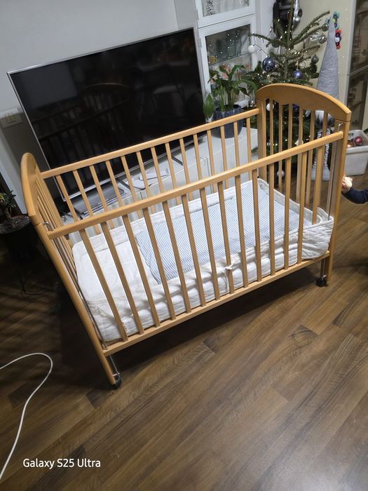 Patut lemn natur si saltea