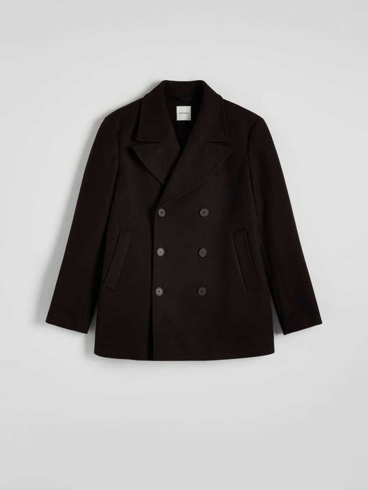 Мъжко късо пълто + шал бордо