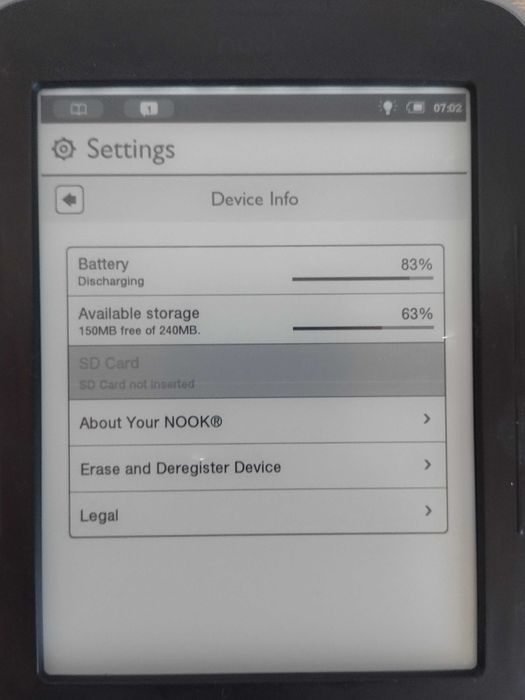 Nook BNRV350 електронна книга с подсветка