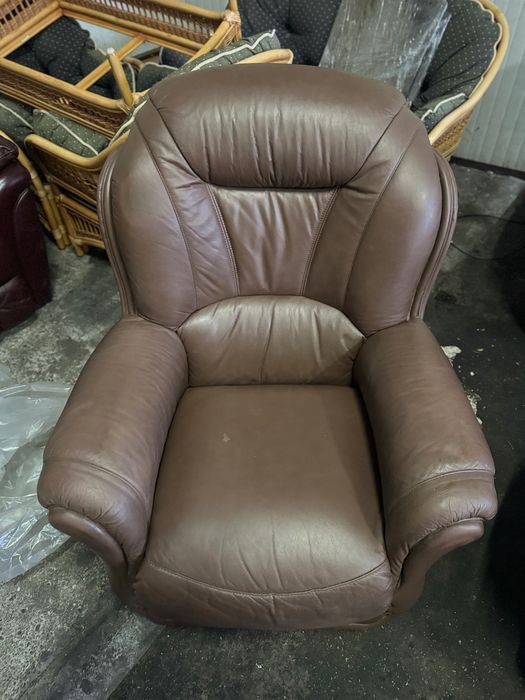 Кафява Гарнитура Естествена кожа