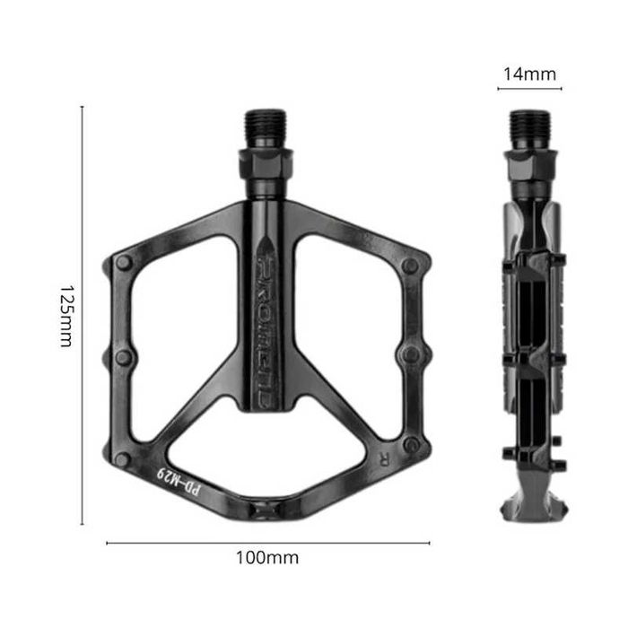 Алуминиеви педали PROMEND M29, Капсуловани лагери, Антиплъзгащи, Черни